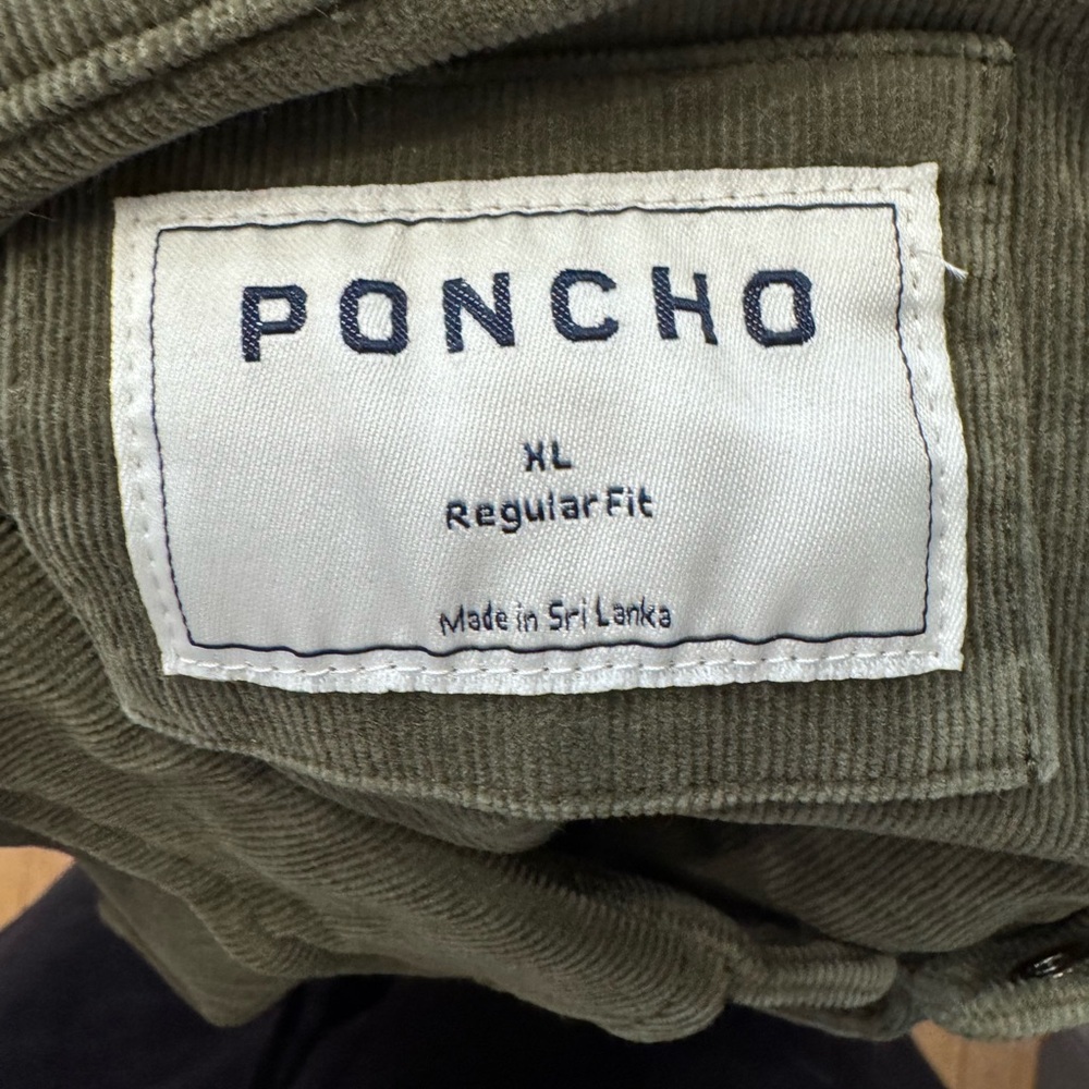 Poncho Men's Olive Green Button-Up Shirt - XL - Picture 3 of 3